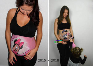 Belly painting Lyon minnie rose