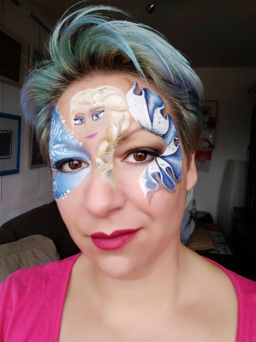 facepainting animation maquillage enfants Ecully Lyon elsa reine des neiges  - Ma peau en couleur