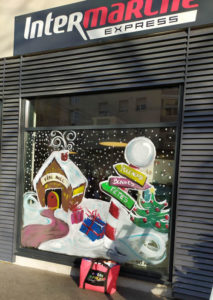 vitrine peinture de noël lyon